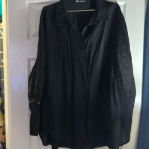 ZARA oversized button down blouse